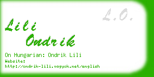 lili ondrik business card